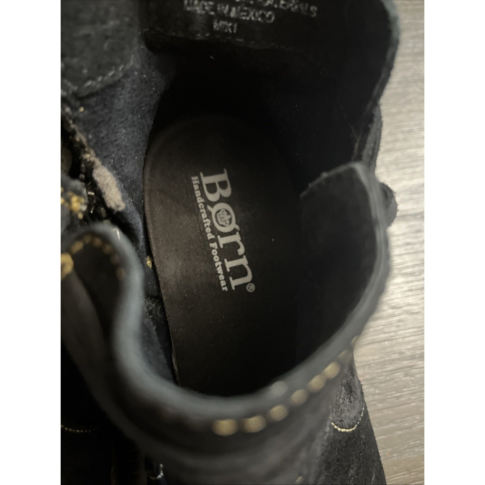Born Booties Women 8 Black Suede Miki Distressed Leather Ankle Boots Handcrafted - Picture 5 of 8